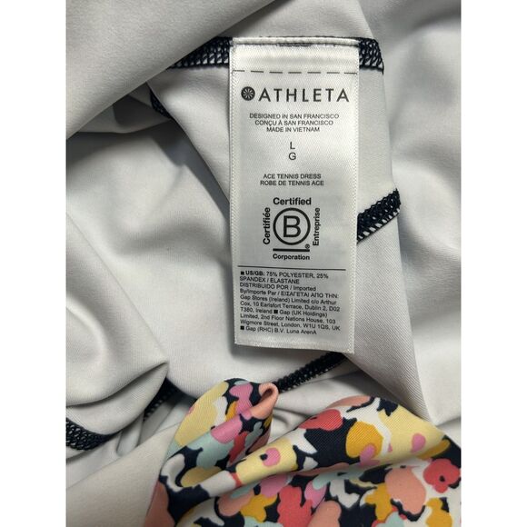 Athleta, Women's Mini Gold Dress, "Ace Tennis Dress," Multicolor Floral, Large - Picture 6 of 10